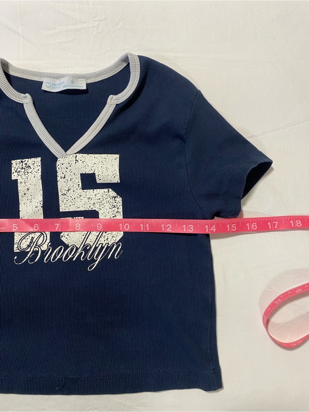 Primark Navy and White '15 Brooklyn' Short Sleeve Tee - Picture 5 of 6